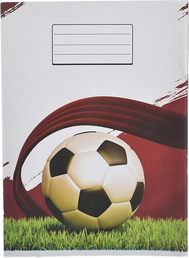 School Stapled Notebook - Graph Ruling, 28 Sheets, Ball Design Cushioned Cover, 16x22.5 cm for Math and Science, Fun Theme - Multicolor